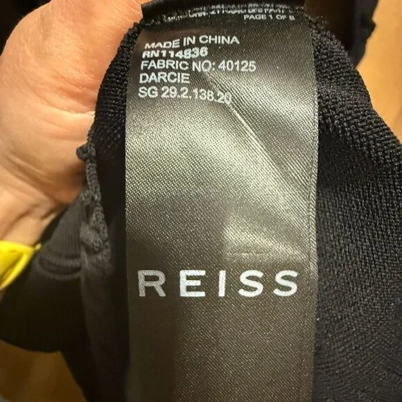 REISS Black Knit Midi Dress | Size US 6 (EU 38) - Picture 4 of 11